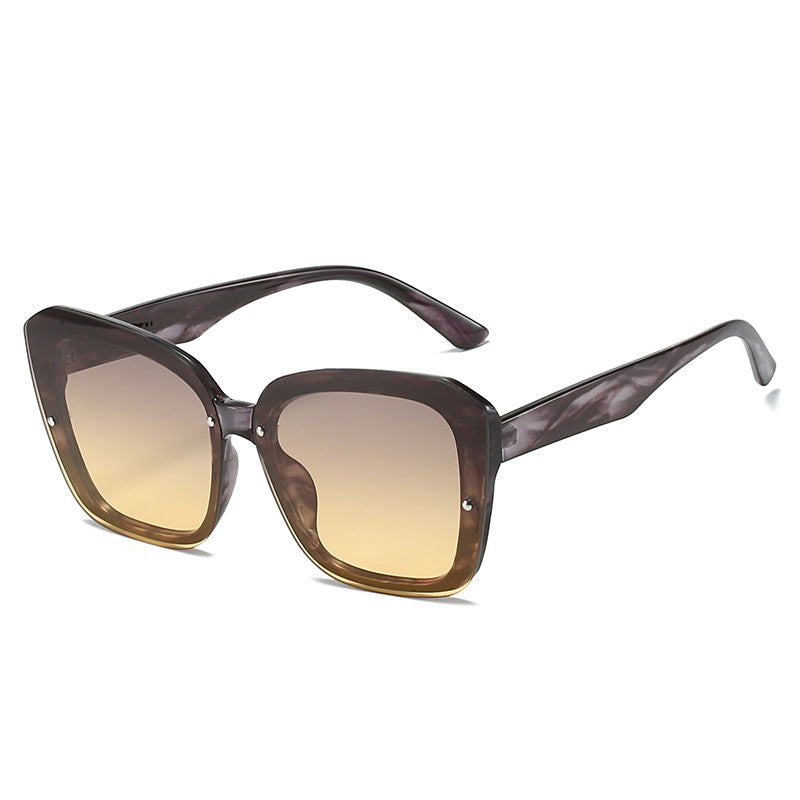 Damen oversized quadratische Sonnenbrille mit anspruchsvollem Rahmen Karnz