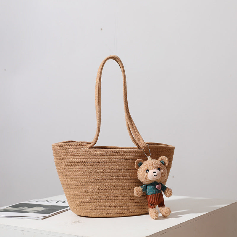 Damen Handgefertigte Strandtasche im modernen Makramee-Stil Karnz