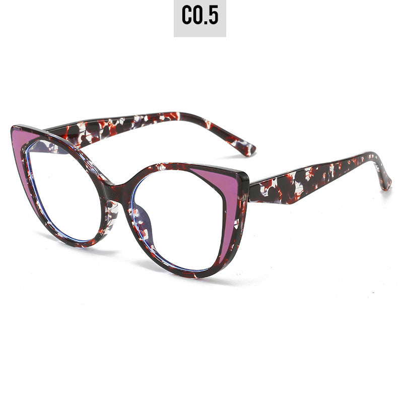 Damen Cat-Eye Brille mit floralem Design und verstellbarem Nasensteg Karnz