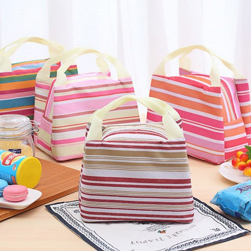 Isolierte Lunch-Tasche mit stylischen Streifen