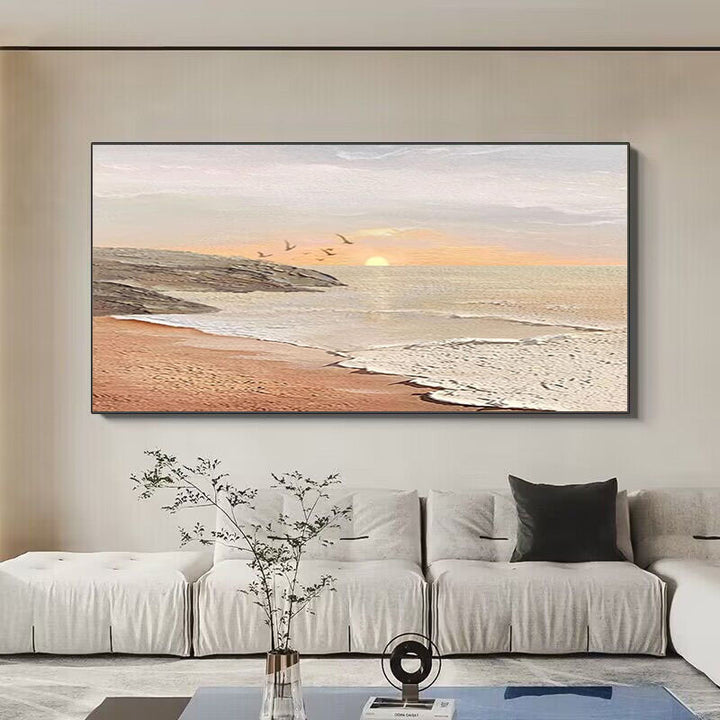 Szenische Ozean Sonnenuntergang Leinwand Kunstwerk