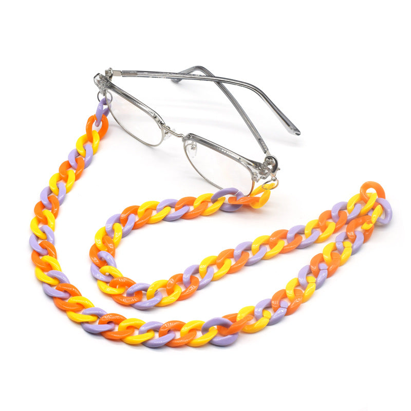 Funktionale Farbblock Brillen Kette Karnz