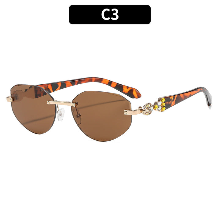 Statement Hexagonale Sonnenbrille mit dekorativen Details