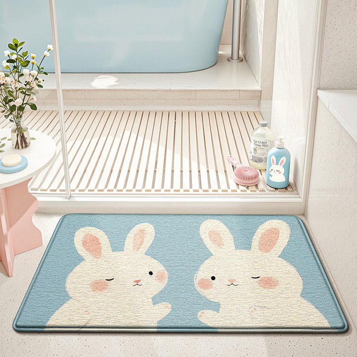 Niedlicher Hase-Themen-Badeteppich