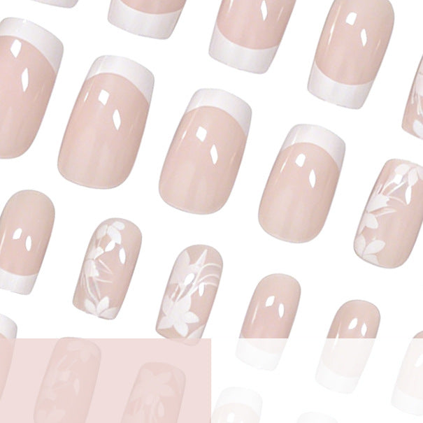 Elegantes Floral Design Press-On-Nagelset Karnz
