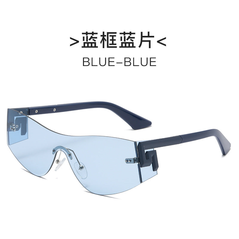 Damen futuristische Oversized-Sonnenbrille mit markantem Design Karnz