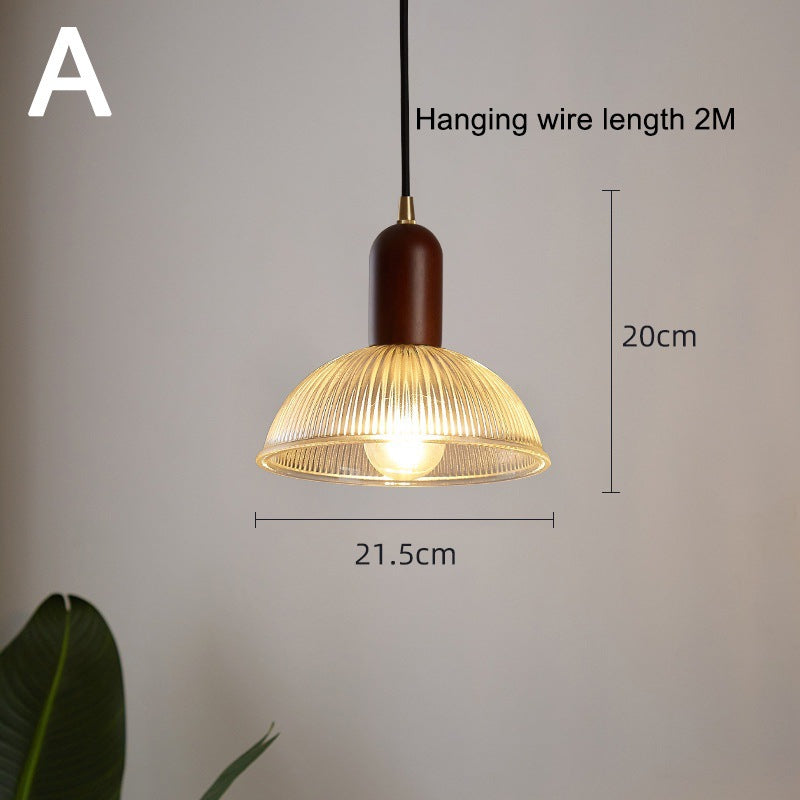 Moderne gerippte Glas Pendelleuchte