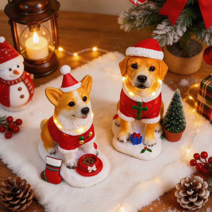 Dekorative Weihnachtsfigur im Hundedesign Karnz