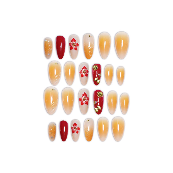 Dekoratives Floral Press-On Nagelkunst Set Karnz