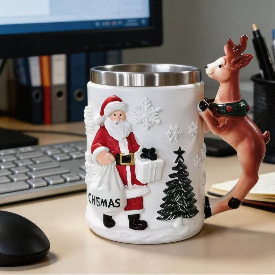 Lustige Weihnachtsmann Kaffeetasse Karnz