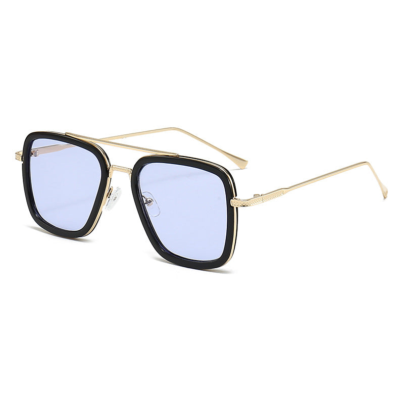 Damen modische quadratische Sonnenbrille mit glamourösem Metallrahmen Karnz