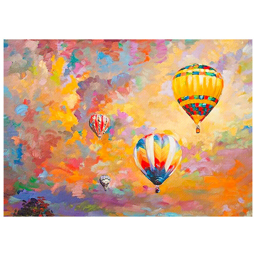 Bunte Heißluftballon-Leinwandkunst