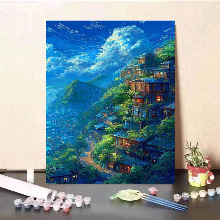 Scenic Waterfall Canvas Kunstdruck Karnz