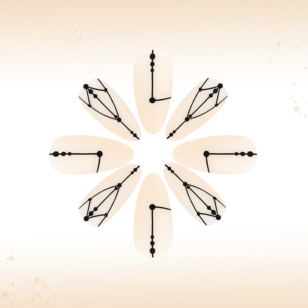 Künstlerische geometrische Press-On Nägel Karnz