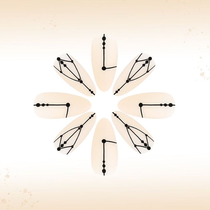 Künstlerische geometrische Press-On Nägel Karnz
