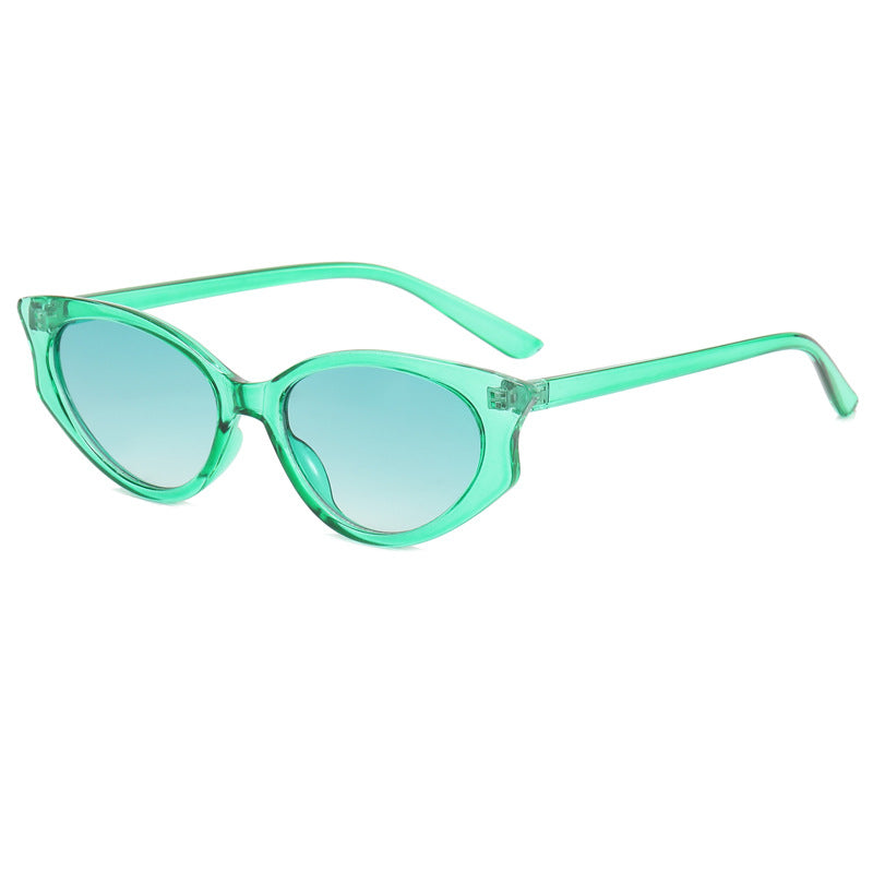 Damen Katzenaugen Sonnenbrille mit transparentem Rahmen Karnz