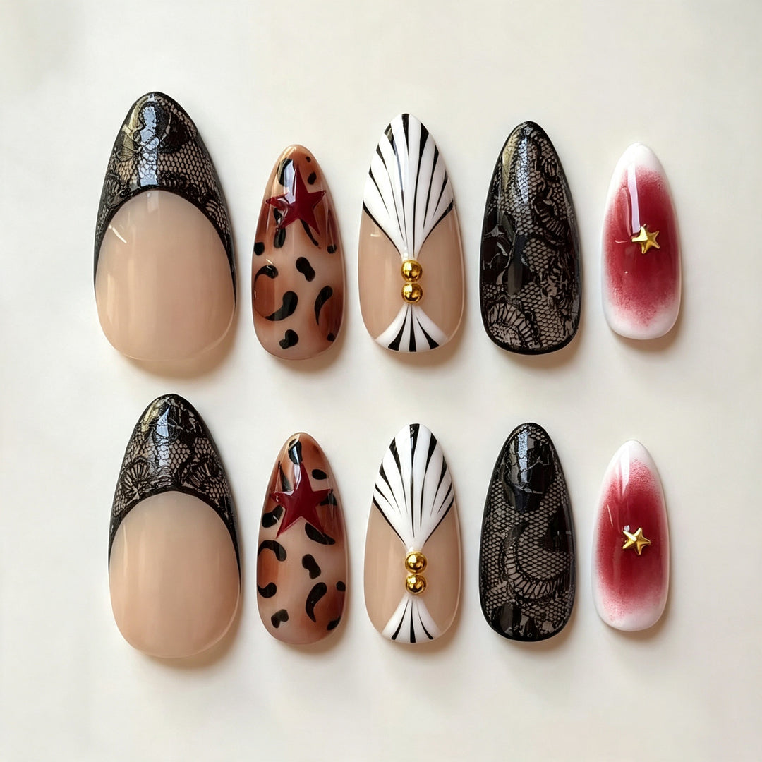 Elegantes Press-On-Nagelkunst-Set