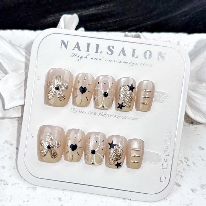 Künstlerisches maßgeschneidertes Press-On-Nagelset 1790745511