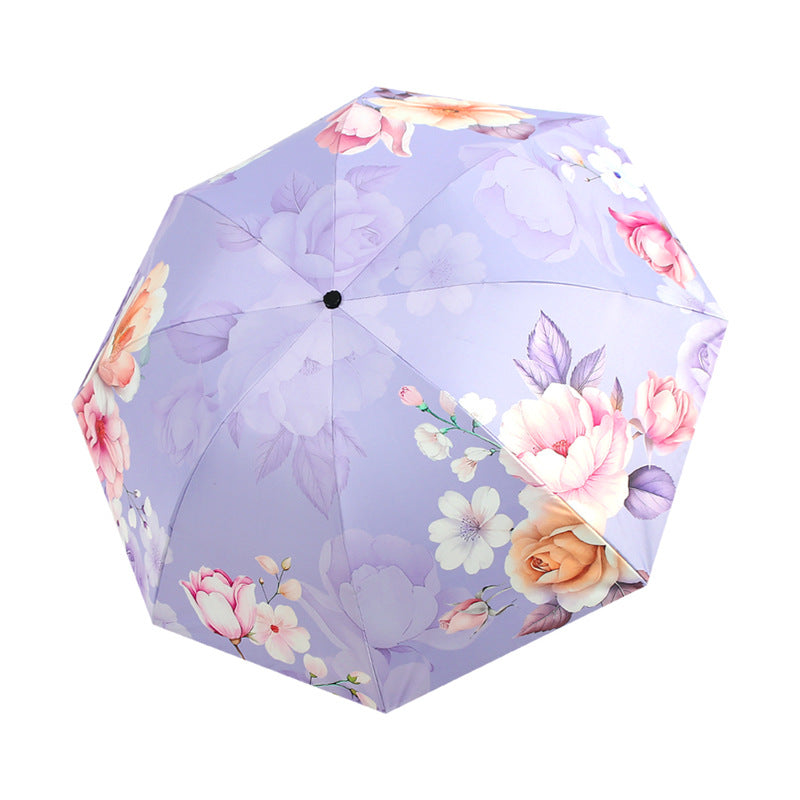 Damen Falt-Regenschirm mit eleganter Blumenoptik Karnz