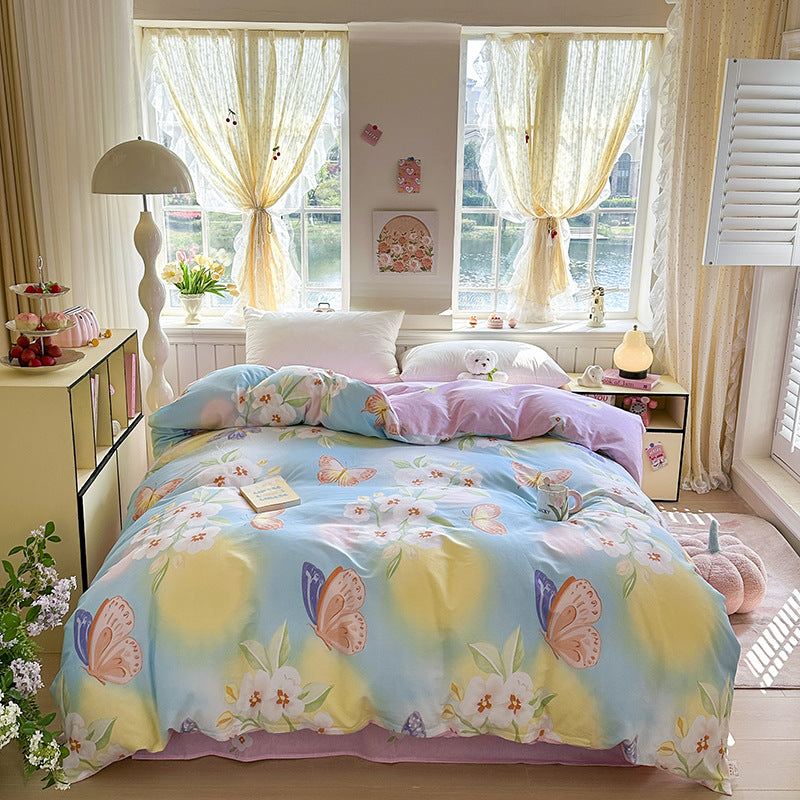 Elegantes Blumendesign Bettwäsche Set