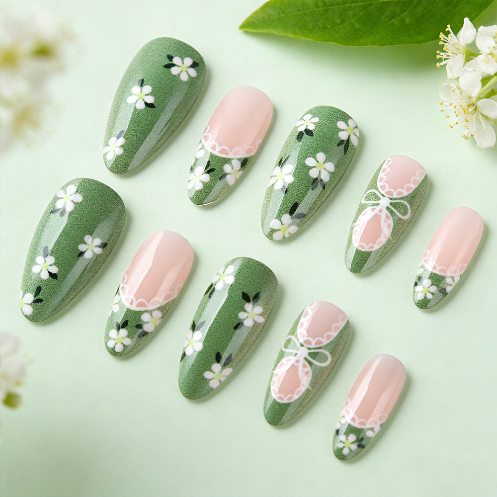 Blumen Spitze Design Press-On Nägel Karnz