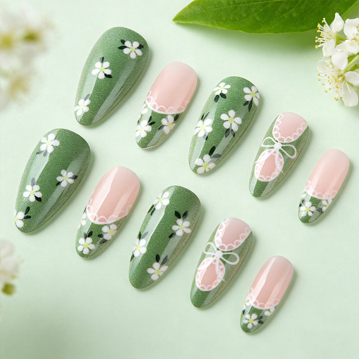 Blumen Spitze Design Press-On Nägel Karnz