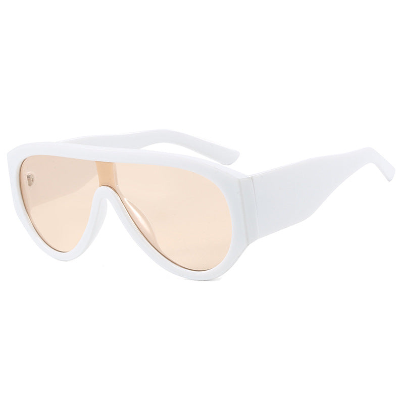 Damen modische Sichtschutz-Sonnenbrille mit breitem glamourösem Rahmen und UV-Schutz Karnz
