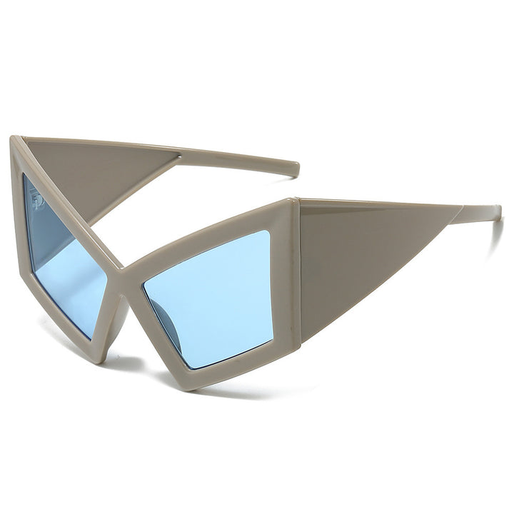 Futuristische Geometrische Schild Sonnenbrille Karnz