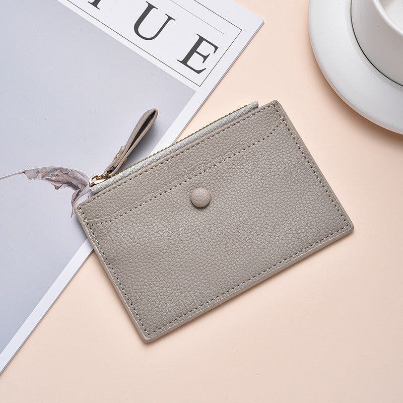 Texturiertes Leder Reißverschluss Kartenetui Karnz