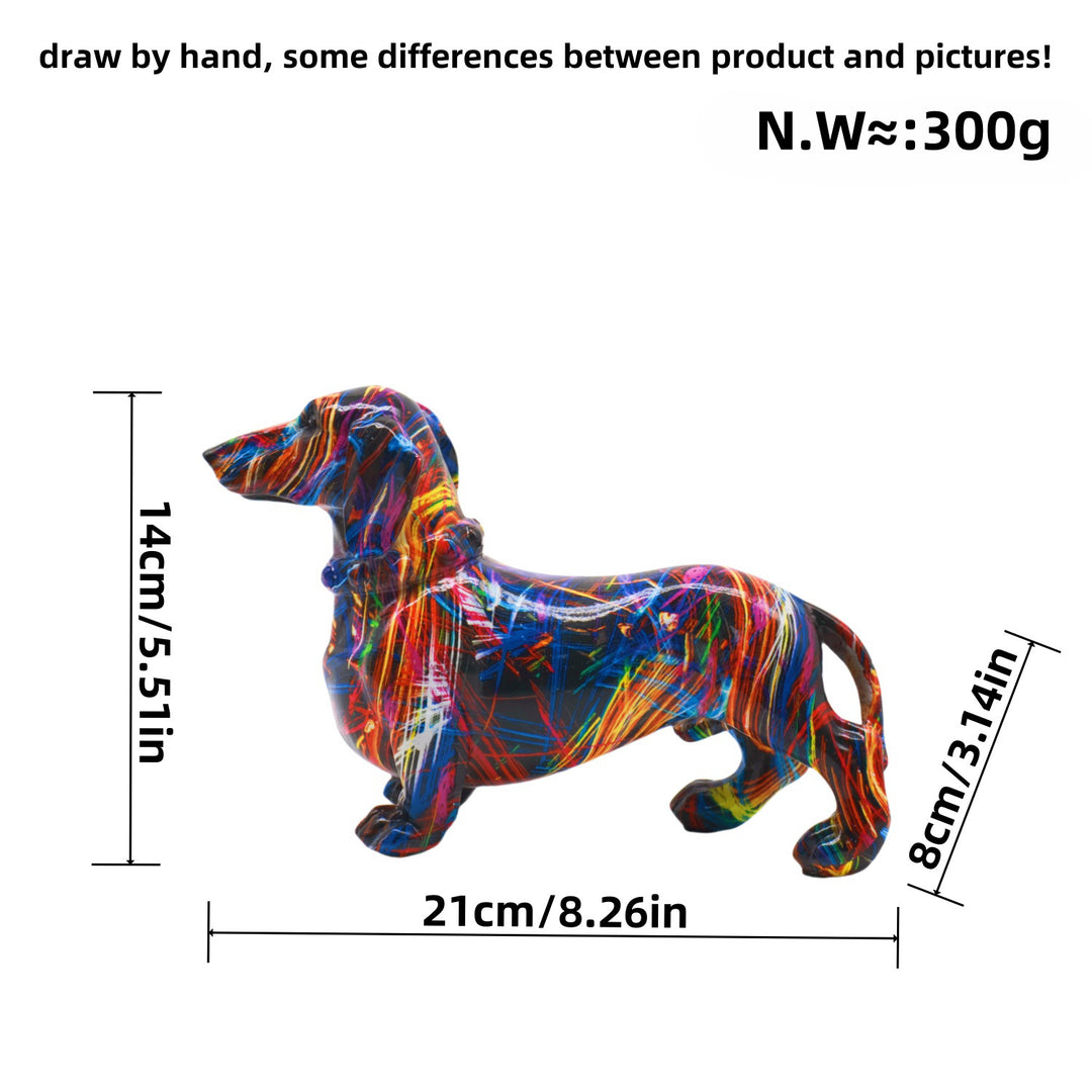 Kreative Dekofigur eines Dachshunds Karnz