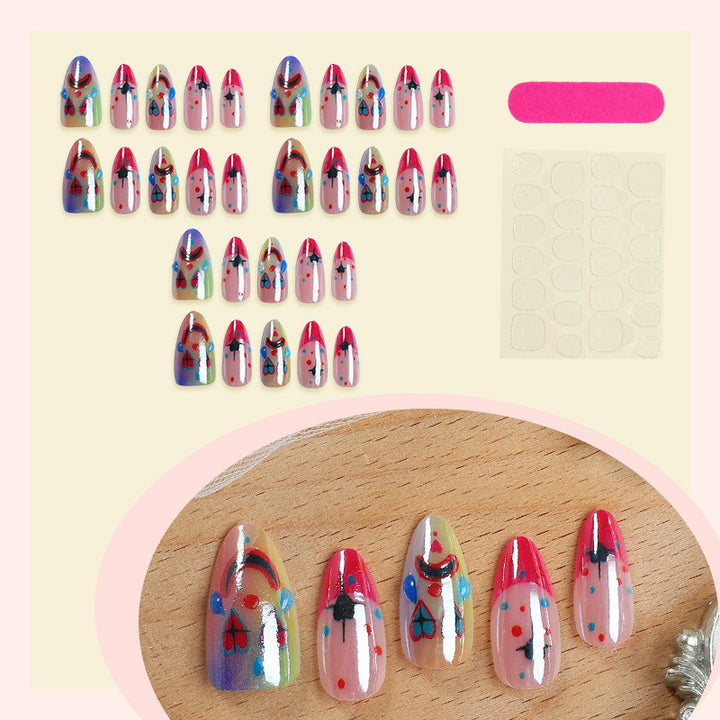 Verschnörkelte Clown-Themen Press-On Nagelkunst