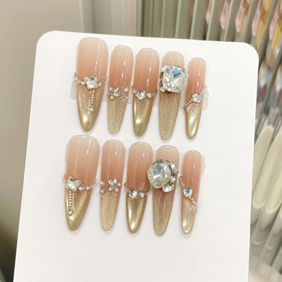 Luxus Glitzerndes Press-On Nagelkunst Set