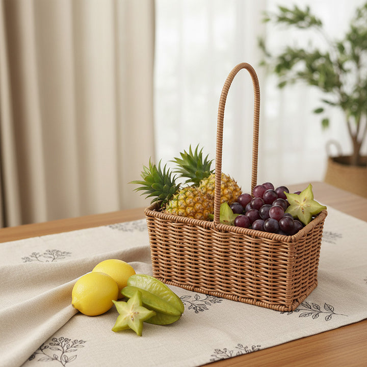 Handgefertigter Rattan-Aufbewahrungskorb Karnz