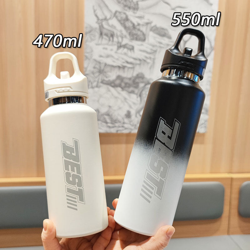 Damen nachhaltige Edelstahltrinkflasche mit auslaufsicherem Deckel und Griff Karnz