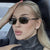 Damen Sonnenbrille mit elegantem Metallrahmen und stilvollen Holzdetails Karnz