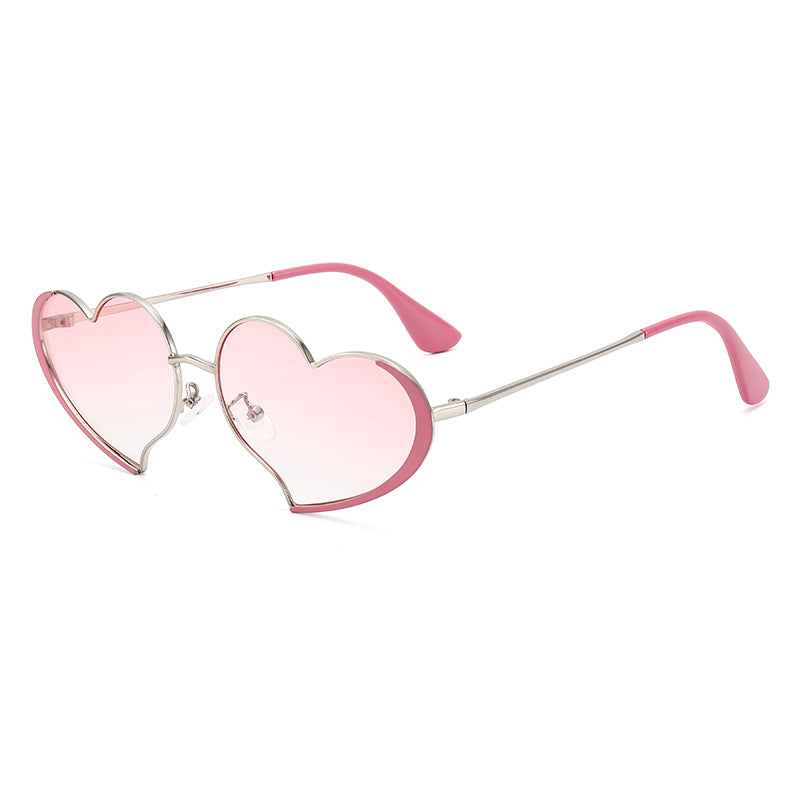 Damen Herzförmige Sonnenbrille mit glamourösem Rahmen Karnz