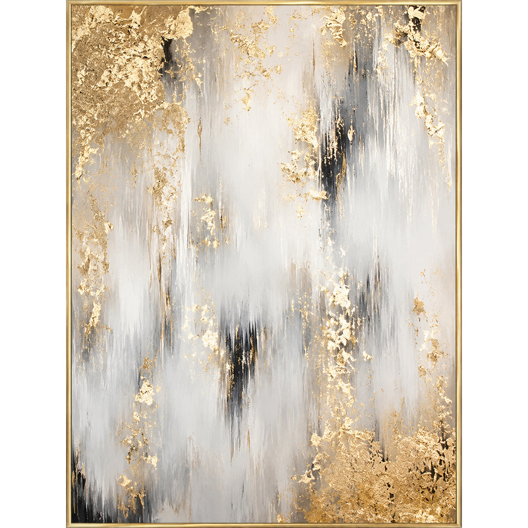 Abstractes Goldblatt Leinwandkunstwerk