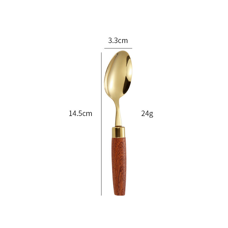 Eleganter Dessertlöffel mit Ergonomischem Holzgriff Karnz