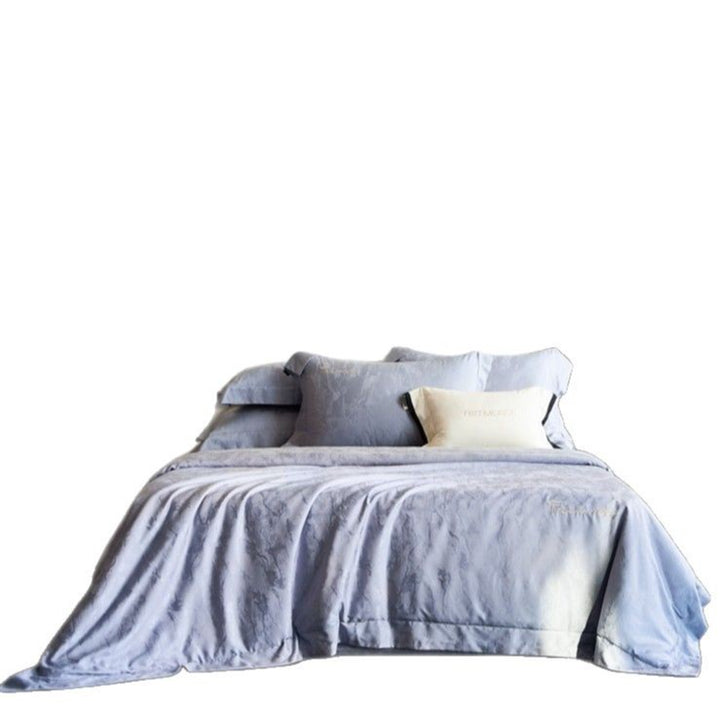 Luxus Jacquard Satin-Back Bettbezug Bettwäsche Set mit Euro- und Oxford-Kissenbezügen