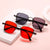 Damen modernistische Sonnenbrille im eleganten Metallrahmen Karnz