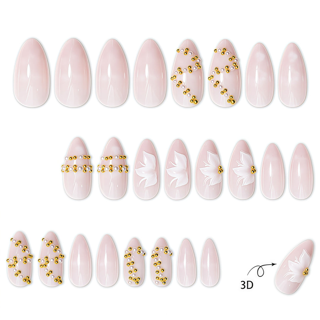 Elegante 3D Blumen Nagelkunst Design Karnz
