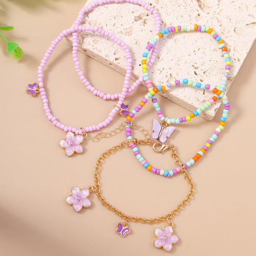Blumen Charm Armband Set Karnz