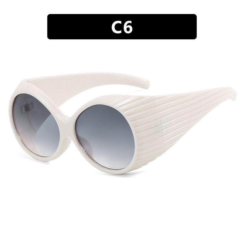 Damen extravagante Sonnenbrille mit geschwungenem Rahmen Karnz