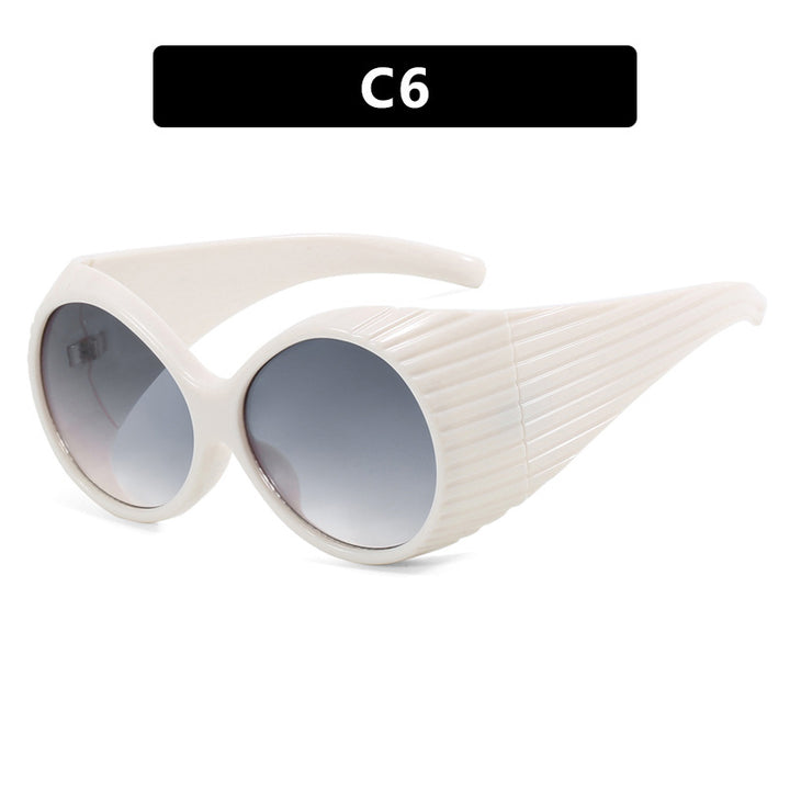 Damen extravagante Sonnenbrille mit geschwungenem Rahmen Karnz