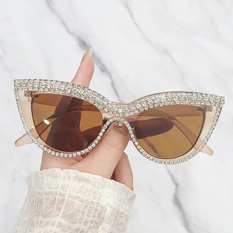 Glamouröse mit Strass verzierten Schild Sonnenbrille Karnz