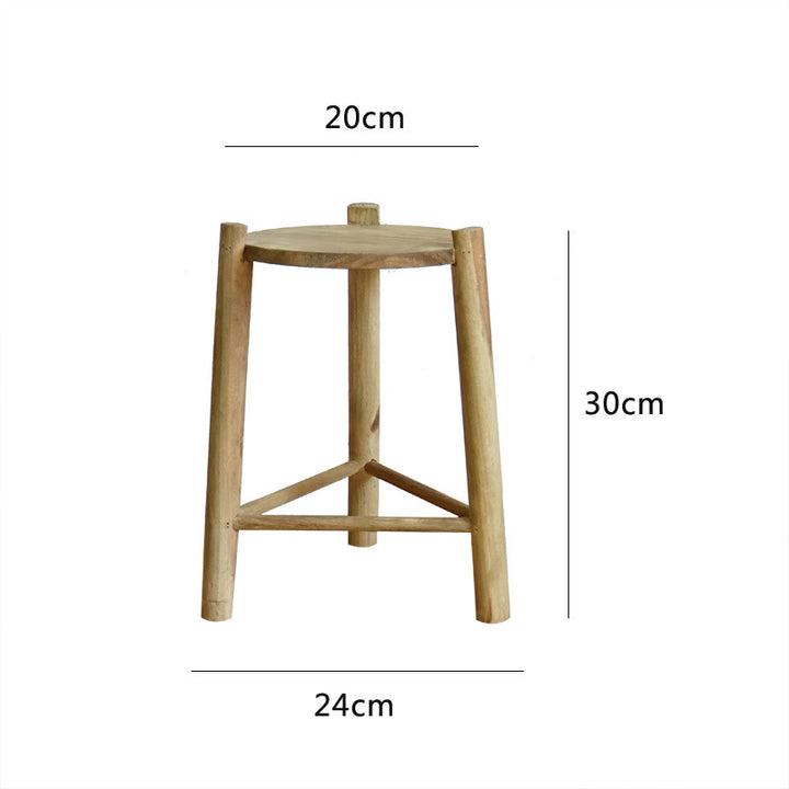 Rustikaler Holz-Hocker Karnz