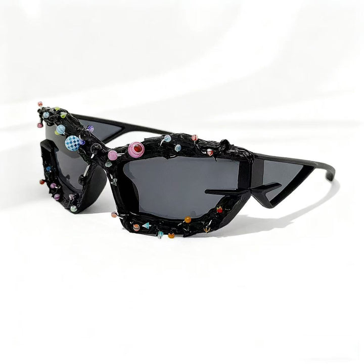 Damen Sonnenbrille mit kreativem Dekor und markantem Rahmen Karnz