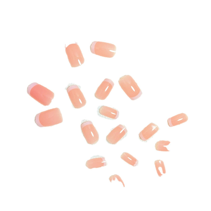 Elegante French Tip Drucknägel Set Karnz