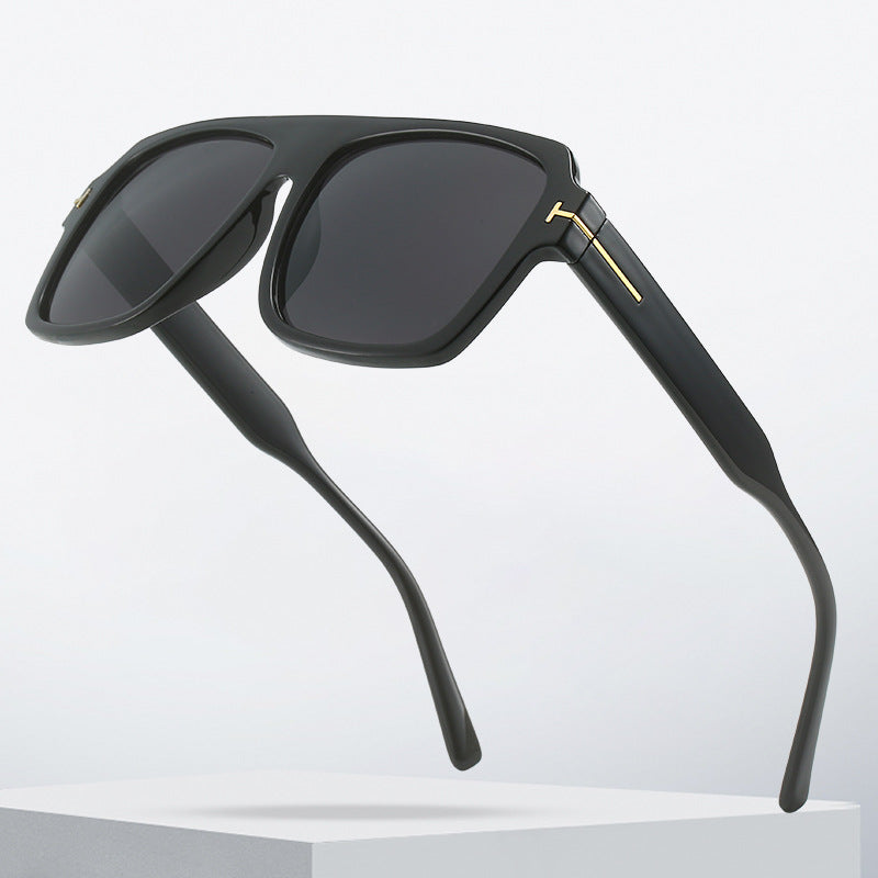 Damen quadratische Sonnenbrille mit modischem, transparentem Rahmen Karnz
