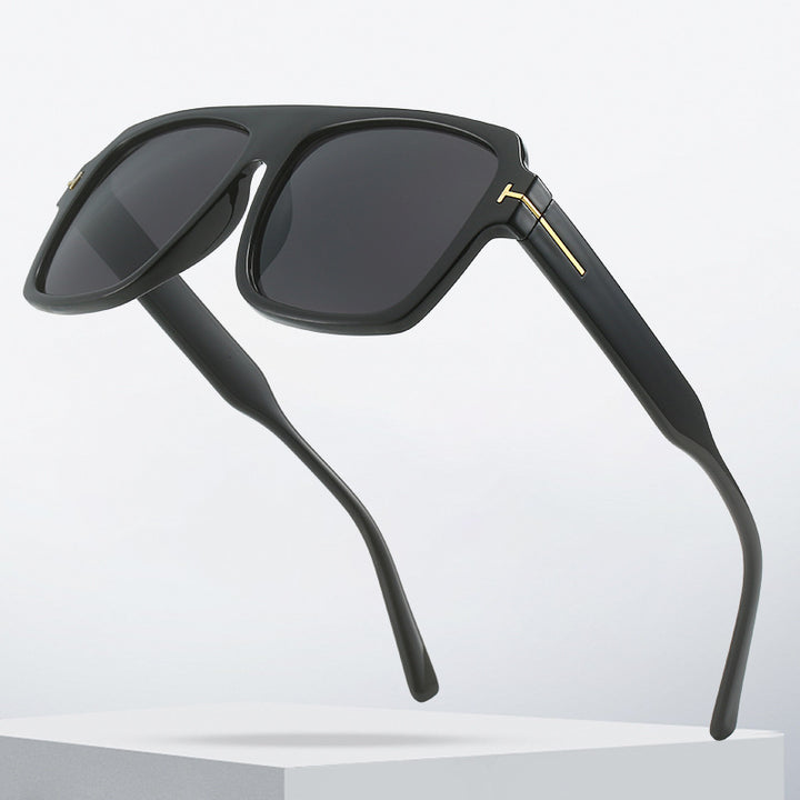 Damen quadratische Sonnenbrille mit modischem, transparentem Rahmen Karnz